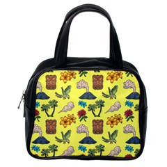 Tropical Island Tiki Parrots, Mask And Palm Trees Classic Handbag (one Side) by DinzDas