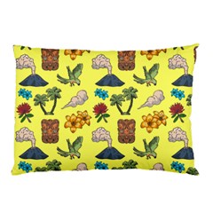 Tropical Island Tiki Parrots, Mask And Palm Trees Pillow Case (two Sides) by DinzDas