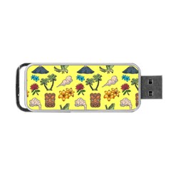 Tropical Island Tiki Parrots, Mask And Palm Trees Portable Usb Flash (two Sides) by DinzDas