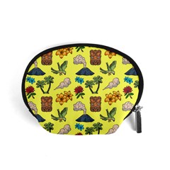 Tropical Island Tiki Parrots, Mask And Palm Trees Accessory Pouch (small) by DinzDas