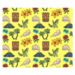 Tropical Island Tiki Parrots, Mask And Palm Trees Double Sided Flano Blanket (Small)  50 x40  Blanket Back