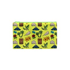 Tropical Island Tiki Parrots, Mask And Palm Trees Cosmetic Bag (xs) by DinzDas