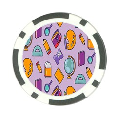 Back To School And Schools Out Kids Pattern Poker Chip Card Guard by DinzDas