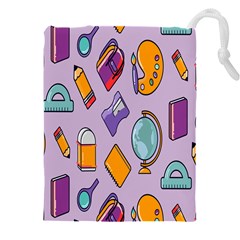 Back To School And Schools Out Kids Pattern Drawstring Pouch (4xl) by DinzDas