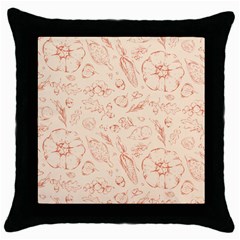 Thanksgiving Flowers And Gifts Pattern Throw Pillow Case (black) by DinzDas