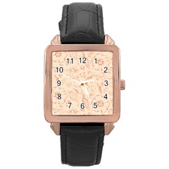 Thanksgiving Flowers And Gifts Pattern Rose Gold Leather Watch  by DinzDas