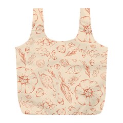 Thanksgiving Flowers And Gifts Pattern Full Print Recycle Bag (l) by DinzDas