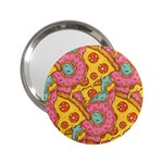 Fast Food Pizza And Donut Pattern 2.25  Handbag Mirrors Front