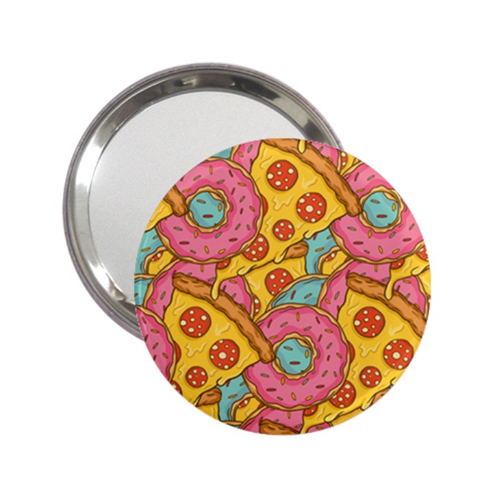 Fast Food Pizza And Donut Pattern 2.25  Handbag Mirrors