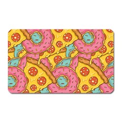 Fast Food Pizza And Donut Pattern Magnet (rectangular) by DinzDas