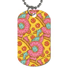 Fast Food Pizza And Donut Pattern Dog Tag (one Side) by DinzDas