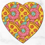 Fast Food Pizza And Donut Pattern Jigsaw Puzzle (Heart) Front