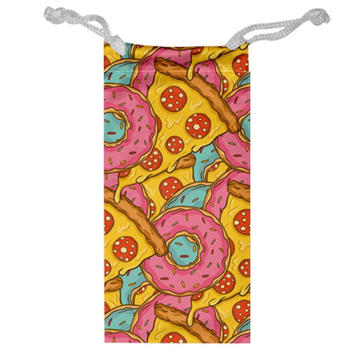 Fast Food Pizza And Donut Pattern Jewelry Bag