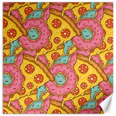 Fast Food Pizza And Donut Pattern Canvas 20  X 20  by DinzDas