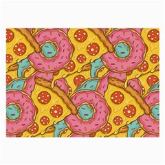 Fast Food Pizza And Donut Pattern Large Glasses Cloth (2 Sides) by DinzDas