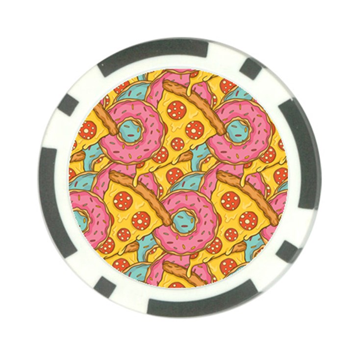 Fast Food Pizza And Donut Pattern Poker Chip Card Guard