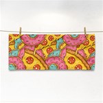 Fast Food Pizza And Donut Pattern Hand Towel Front