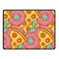 Fast Food Pizza And Donut Pattern Fleece Blanket (small) by DinzDas