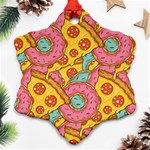 Fast Food Pizza And Donut Pattern Ornament (Snowflake) Front