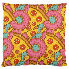 Fast Food Pizza And Donut Pattern Large Cushion Case (one Side) by DinzDas