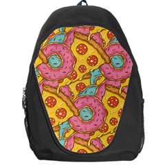 Fast Food Pizza And Donut Pattern Backpack Bag by DinzDas