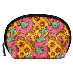 Fast Food Pizza And Donut Pattern Accessory Pouch (large) by DinzDas