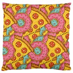 Fast Food Pizza And Donut Pattern Large Flano Cushion Case (One Side) Front