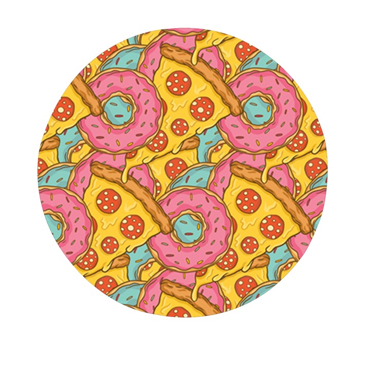 Fast Food Pizza And Donut Pattern Mini Round Pill Box