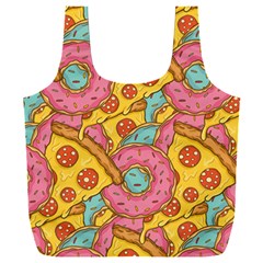 Fast Food Pizza And Donut Pattern Full Print Recycle Bag (xxl) by DinzDas