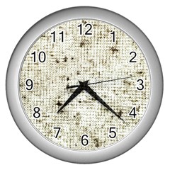 Geometric Abstract Sufrace Print Wall Clock (silver) by dflcprintsclothing