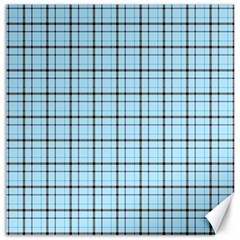 Sky Blue Tartan Plaid Pattern, With Black Lines Canvas 16  X 16 