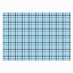 Sky Blue Tartan Plaid Pattern, With Black Lines Large Glasses Cloth by Casemiro