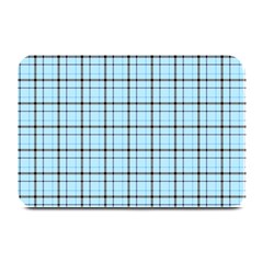 Sky Blue Tartan Plaid Pattern, With Black Lines Plate Mats by Casemiro