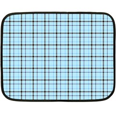 Sky Blue Tartan Plaid Pattern, With Black Lines Fleece Blanket (mini) by Casemiro