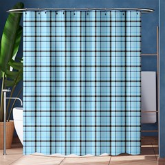 Sky Blue Tartan Plaid Pattern, With Black Lines Shower Curtain 60  X 72  (medium)  by Casemiro