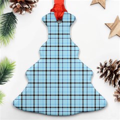 Sky Blue Tartan Plaid Pattern, With Black Lines Christmas Tree Ornament (two Sides) by Casemiro