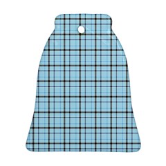 Sky Blue Tartan Plaid Pattern, With Black Lines Bell Ornament (two Sides) by Casemiro