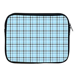 Sky Blue Tartan Plaid Pattern, With Black Lines Apple Ipad 2/3/4 Zipper Cases by Casemiro