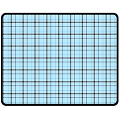 Sky Blue Tartan Plaid Pattern, With Black Lines Double Sided Fleece Blanket (medium)  by Casemiro