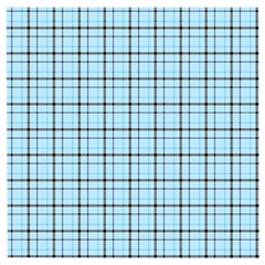 Sky Blue Tartan Plaid Pattern, With Black Lines Wooden Puzzle Square by Casemiro