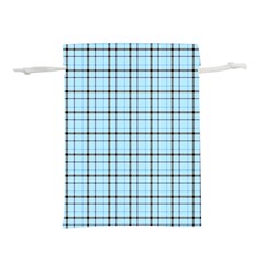 Sky Blue Tartan Plaid Pattern, With Black Lines Lightweight Drawstring Pouch (s) by Casemiro