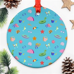 Summer  Beach  The Sun Ornament (round) by SychEva