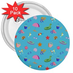 Summer  Beach  The Sun 3  Buttons (10 Pack)  by SychEva