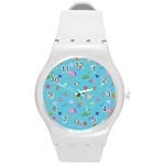 Summer  Beach  The Sun Round Plastic Sport Watch (M) Front