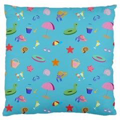 Summer  Beach  The Sun Large Cushion Case (two Sides) by SychEva