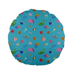 Summer  Beach  The Sun Standard 15  Premium Flano Round Cushions by SychEva