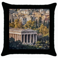 Athens Aerial View Landscape Photo Throw Pillow Case (black) by dflcprintsclothing