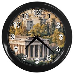 Athens Aerial View Landscape Photo Wall Clock (black)