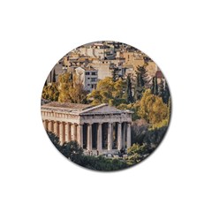 Athens Aerial View Landscape Photo Rubber Coaster (round)  by dflcprintsclothing