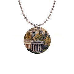 Athens Aerial View Landscape Photo 1  Button Necklace by dflcprintsclothing